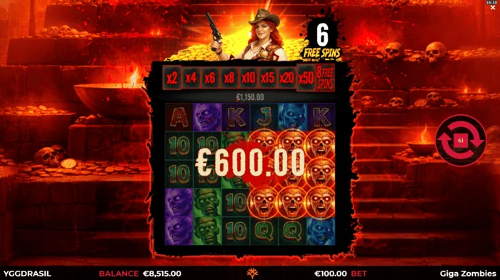 Giga Zombies – výhra počas Free Spins